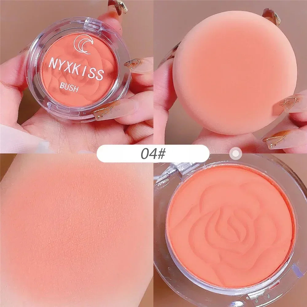 Single Color Matte Embossed Petal Blush Palette Peach Cream Pink Orange Cheek Contour Makeup Rouge for Women Beauty Cosmetics - AliExpress 66