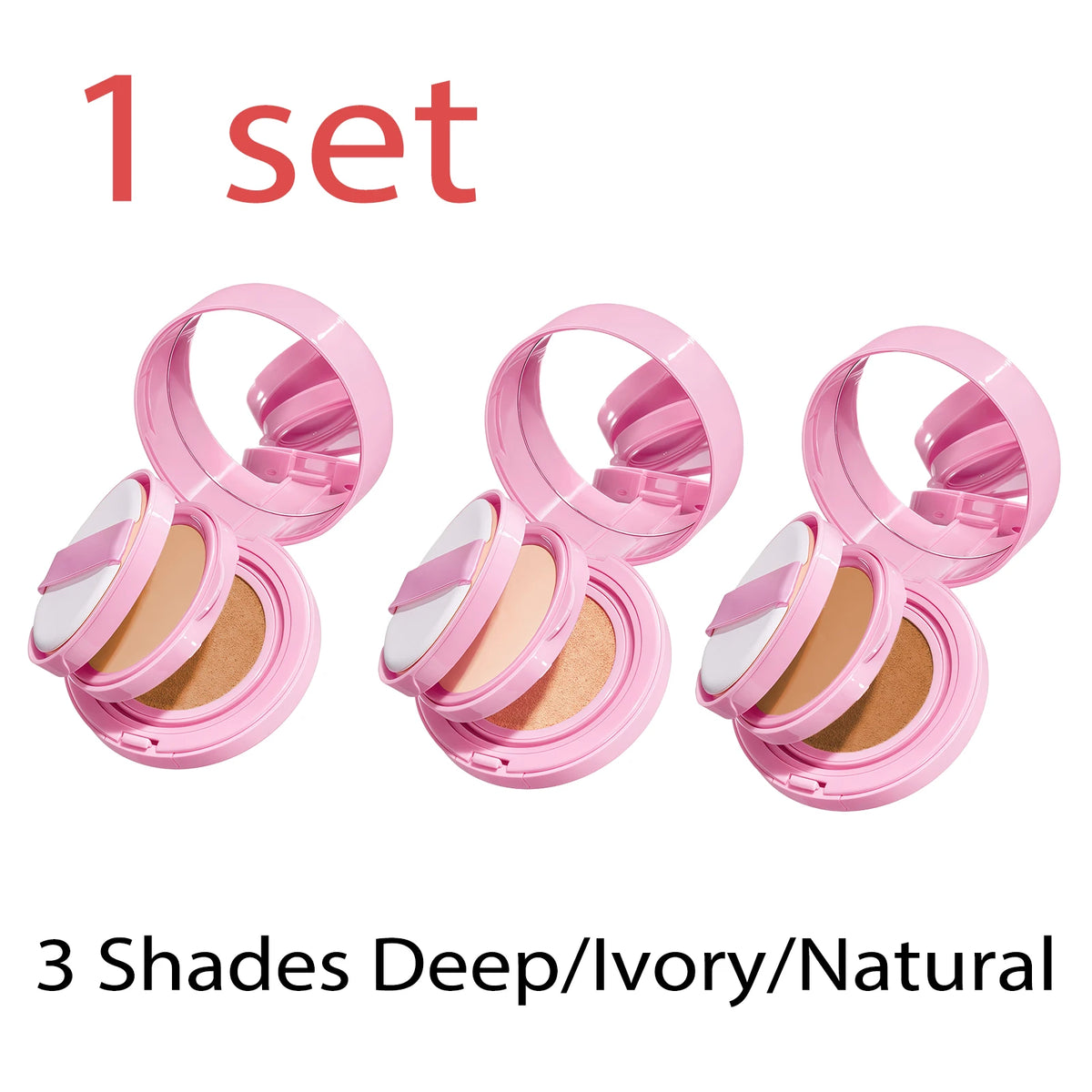Cushion Foundation Oil Control Long Lasting Buildable Coverage Natural Finish Lightweight Portable 3 Shades - AliExpress 66