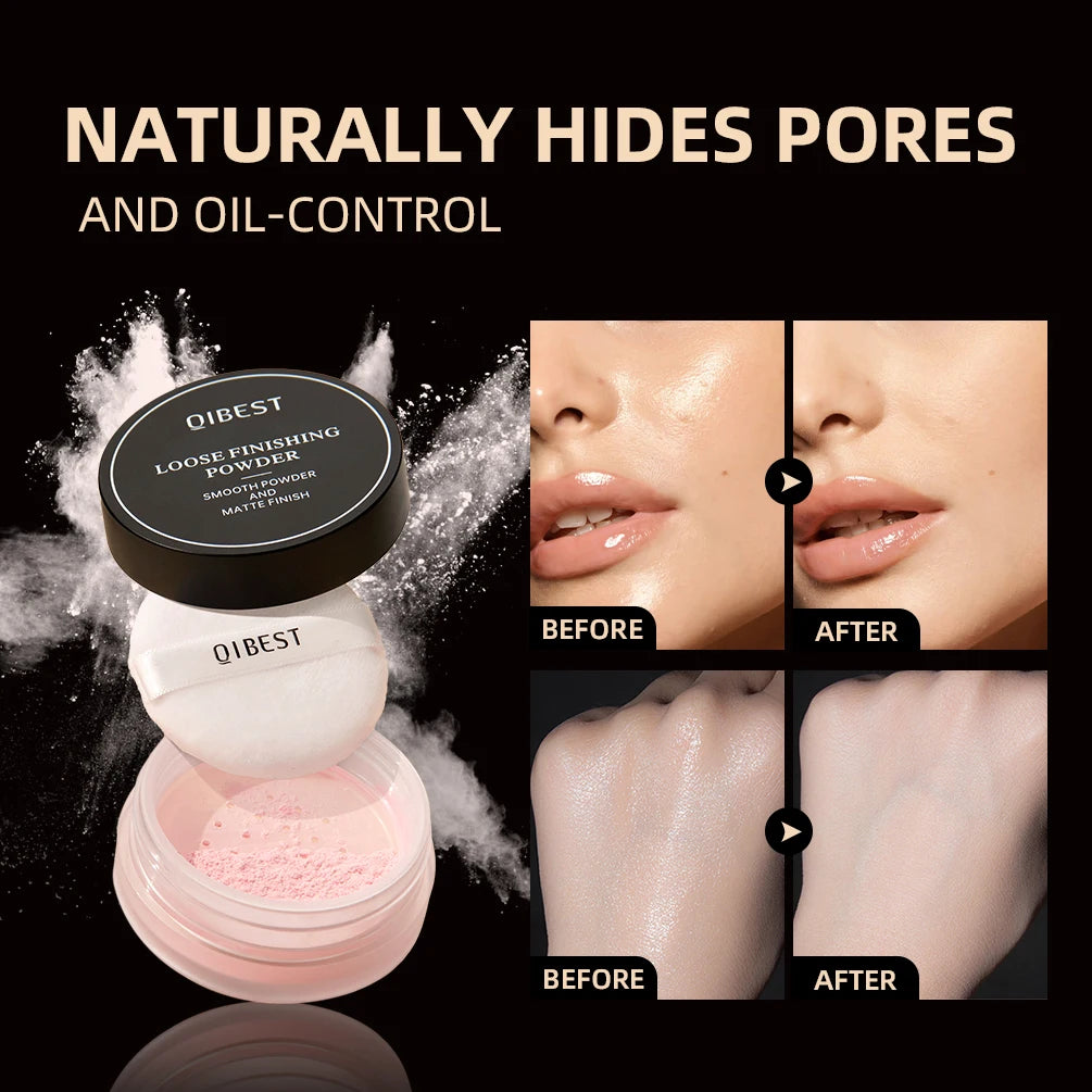 QIBEST Professional Matte Loose Powder Face Setting Powder Waterproof Oil Control Full Coverage Makeup Translucent Styling Fixer - AliExpress 66