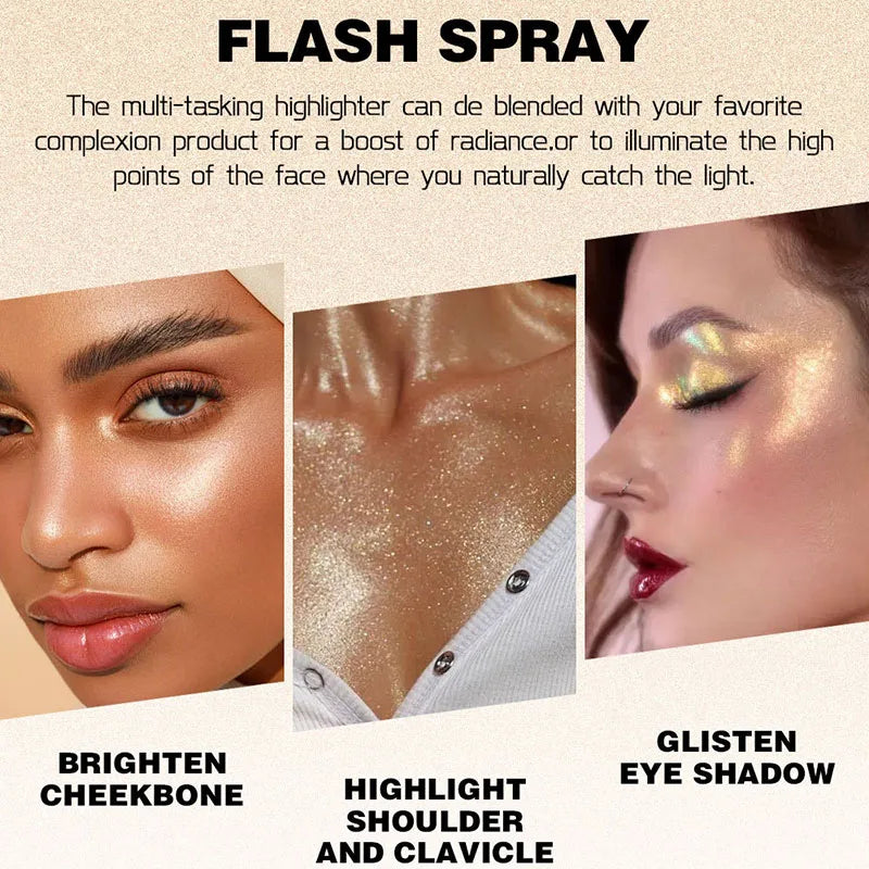 Diamond High Gloss Glitter Spray Highlighter Powder Brighten Polarization Fairy Powder Face Body Illuminator Makeup Cosmetics - AliExpress 66