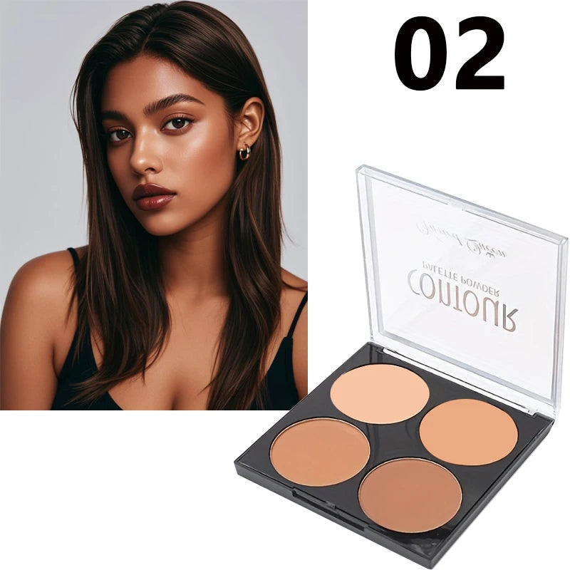 4 Colors Professional Highlighter & Contour Palette 3D Matte Face Bronzer Makeup Set for Enhanced Facial Features - AliExpress 66