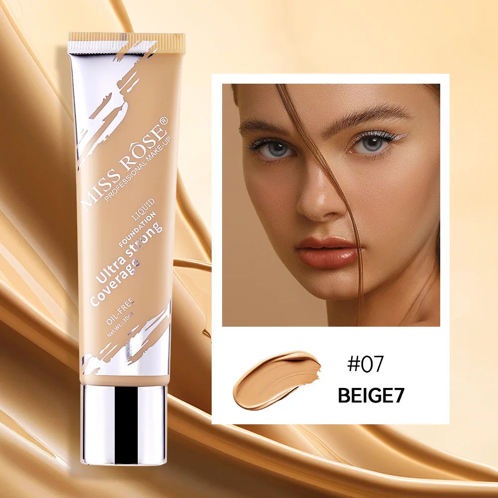 Oil?control LongLasting Foundation Cream Natural Buildable Coverage Concealer Makeup Base Sweat Proof Non?fading Facial Cosmetic