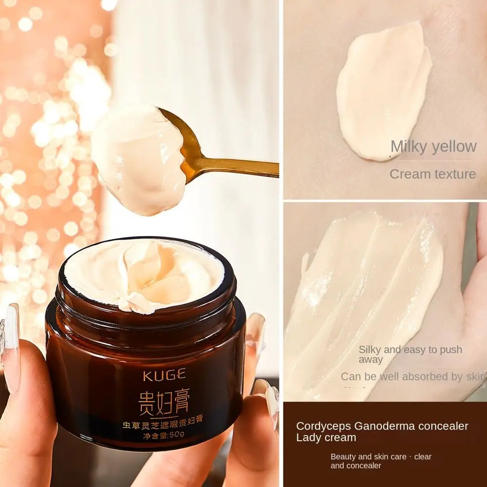 Cordyceps Concealer Fade Fine Lines Glossy Ganoderma Pore Invisible Cream Brightening Clear Lady Face Cream Women Face Skin - AliExpress 66