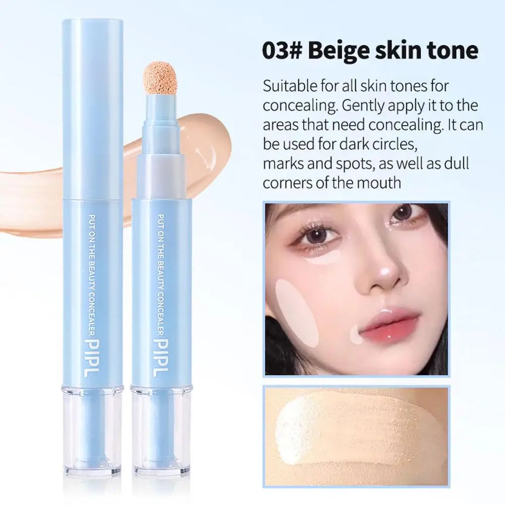 Moisturizing Liquid Concealer Pen Sponge Tip Dark Circles Acne Cover Brightening Face Contour Makeup Cosmetic