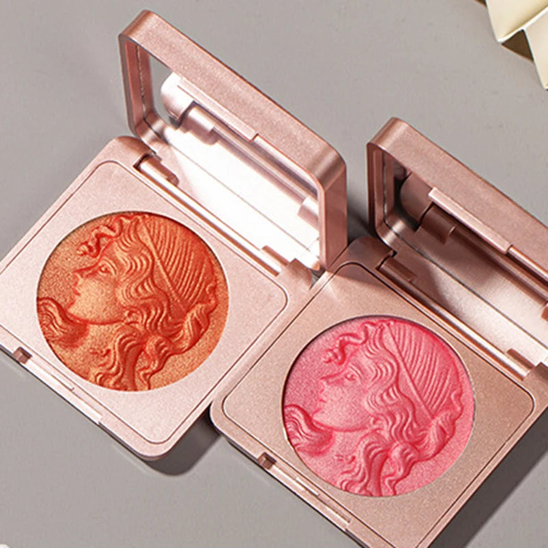6g Young Girl Three Dimensional Relief Cheek Natural Blusher Shiny Orange Gold Blush Plate Rose Pink Monochrome Blusher Makeup - AliExpress 66