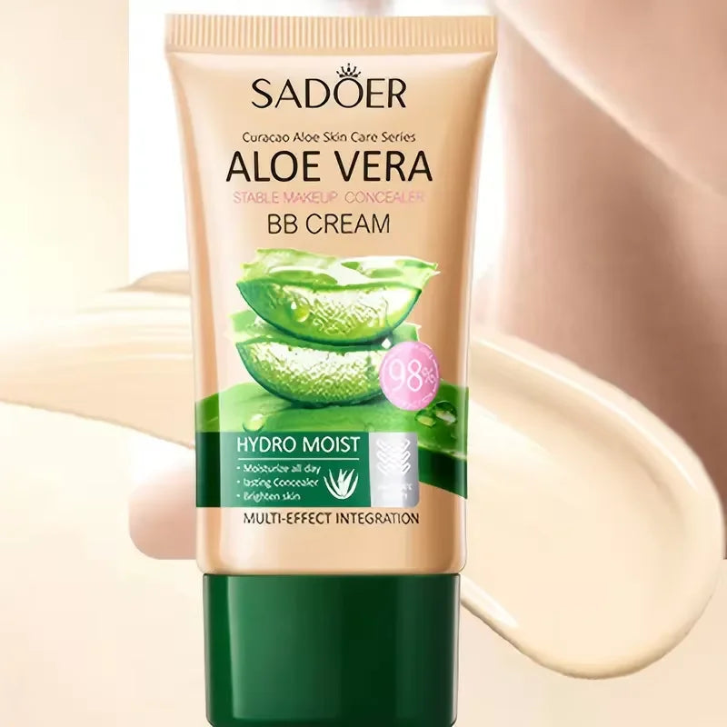 Aloe Vera BB Cream-Hydrating Moisturizes Full Coverage Foundation Makeup,Long-Lasting Coverage Concealer Cover Blemishes Make Up