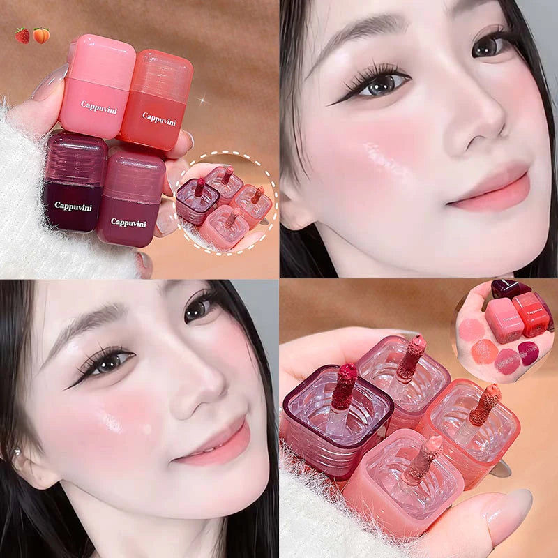 Mini Mirror Moisturizing Monochrome Liquid Blusher Brighten Natural Rouge Face Makeup Peach Blush Liquid Lip & Cheek Dual-use - AliExpress 66