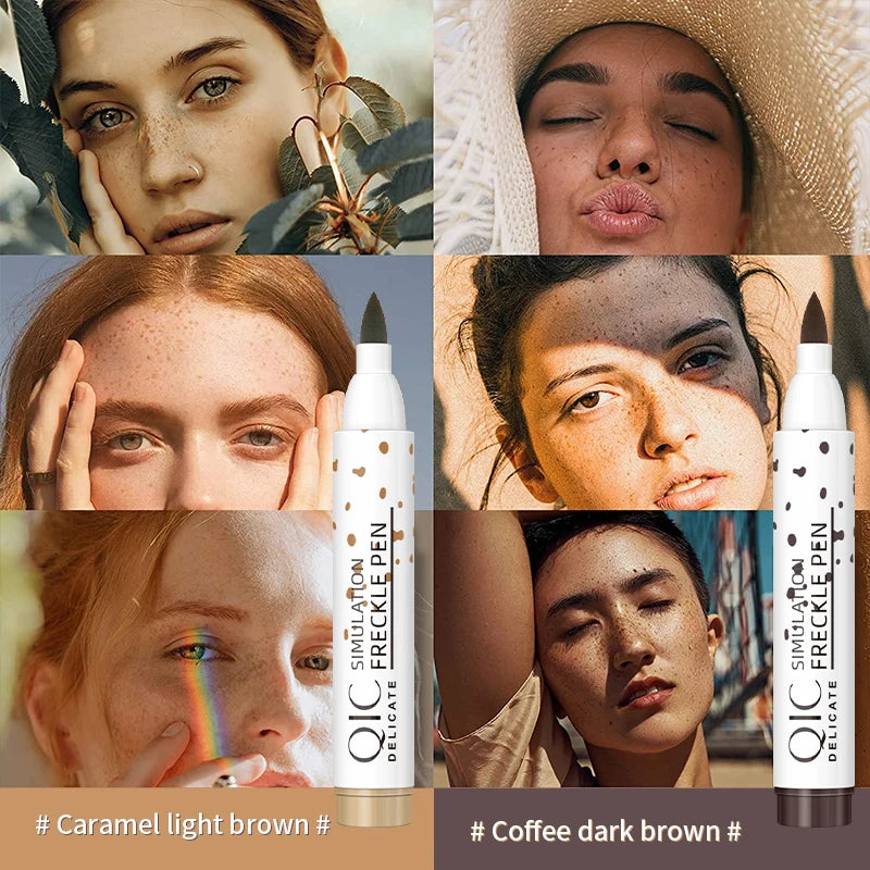 QIC Face Fake Freckles Pen Natural Waterproof Lifelike Fake Freckles Pen for Long Lasting Look Dot Spot Pen Makep Tool Cosmetic - AliExpress 66