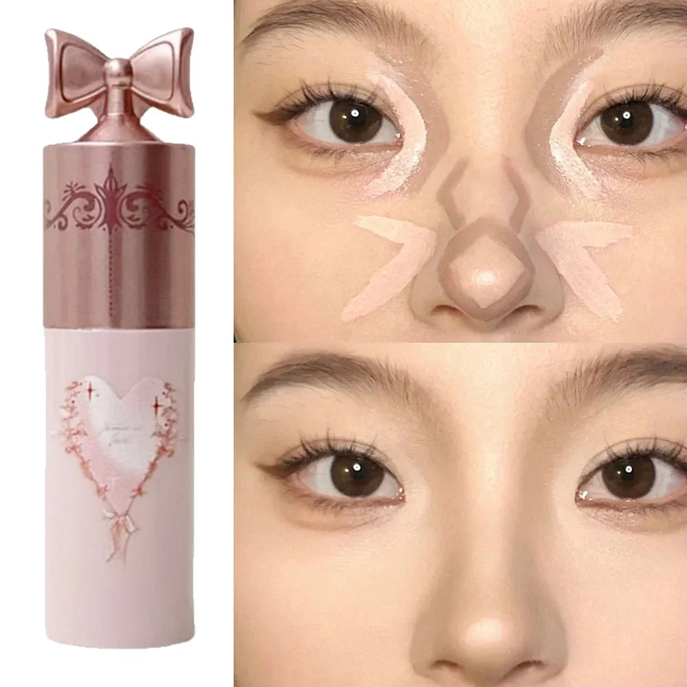 Lightweight Brightening Concealer Liquid, Matte Highlighter & Contour Stick, Natural Full Coverage Face Makeup for Dark Circles