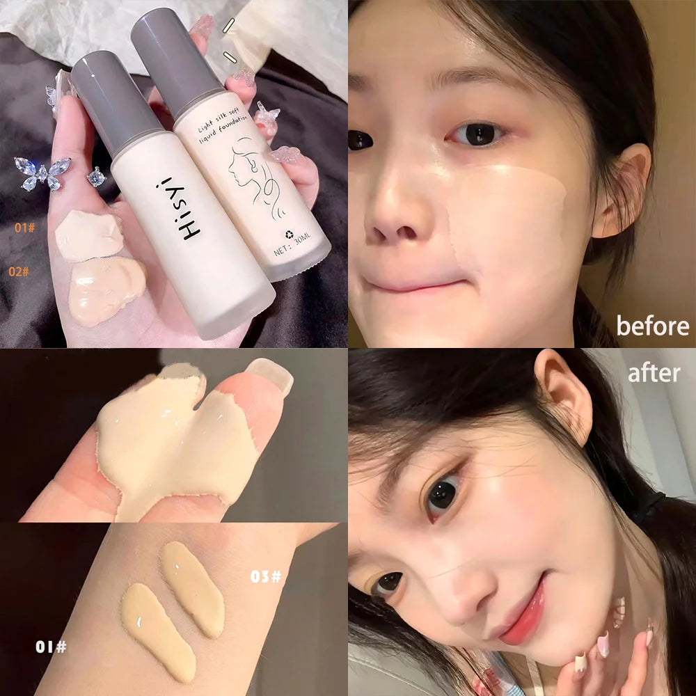 Liquid foundation naturally brightens makeup, it's not easy to get stuck. Powder isolation bb cream, plain face cream, concealer - AliExpress 66