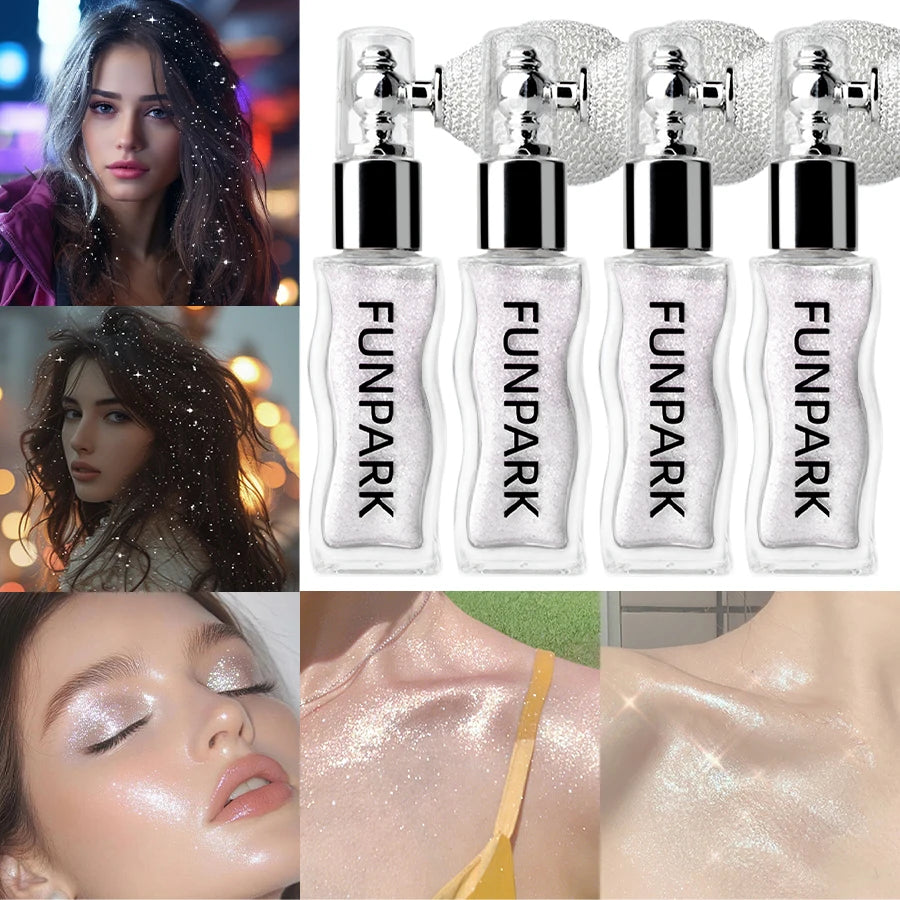 1PC Highlighter Powder Brightens The Whole Body Sparking Face Korean Makeup Lasting Pearlescent White Brown Silver Cosmetics - AliExpress 66