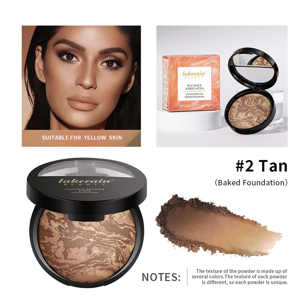 Demi Matte Natural Finish Baked Brighten Color Correcting Powder Foundation Buildable Light to Coverage Oil Control Makeup - AliExpress 66