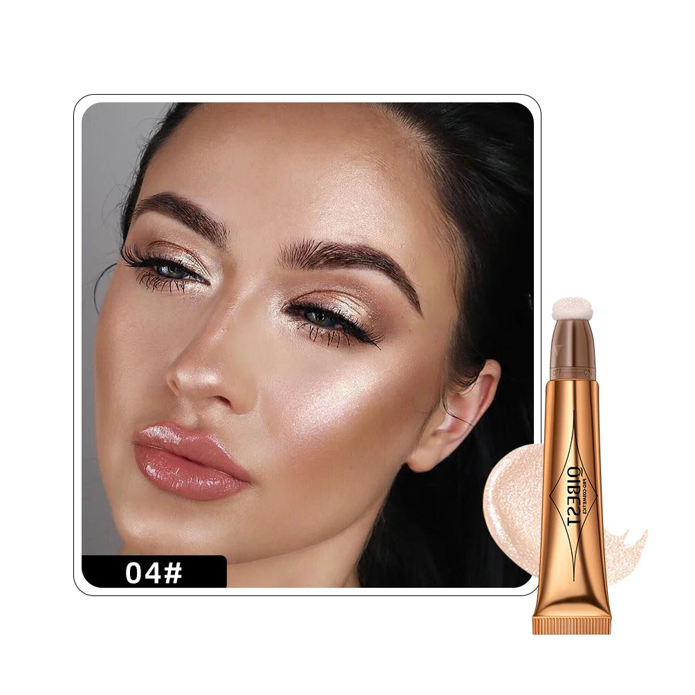QIBEST Liquid Contour With Cushion Applicator Highlight Shimmer Natural Soft Moisturizing Cream Liquid Blush For Cheek Cosmetics - AliExpress 66