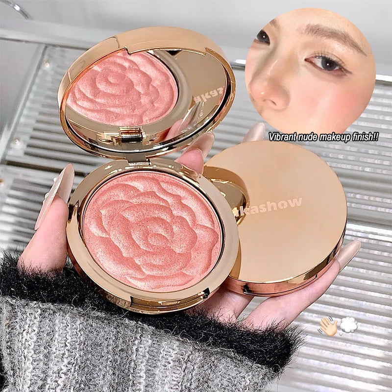 Rose Embossed Blush Palette, 4 Shades High Pigment Blush Powder, Long-lasting Cheek Color Makeup Palette, Portable Blush - AliExpress 66