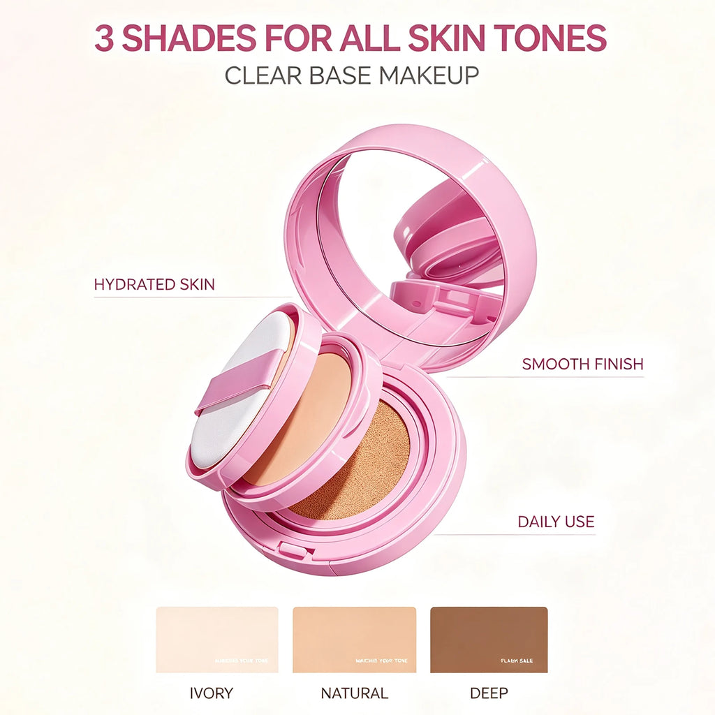 Cushion Foundation Oil Control Long Lasting Buildable Coverage Natural Finish Lightweight Portable 3 Shades - AliExpress 66