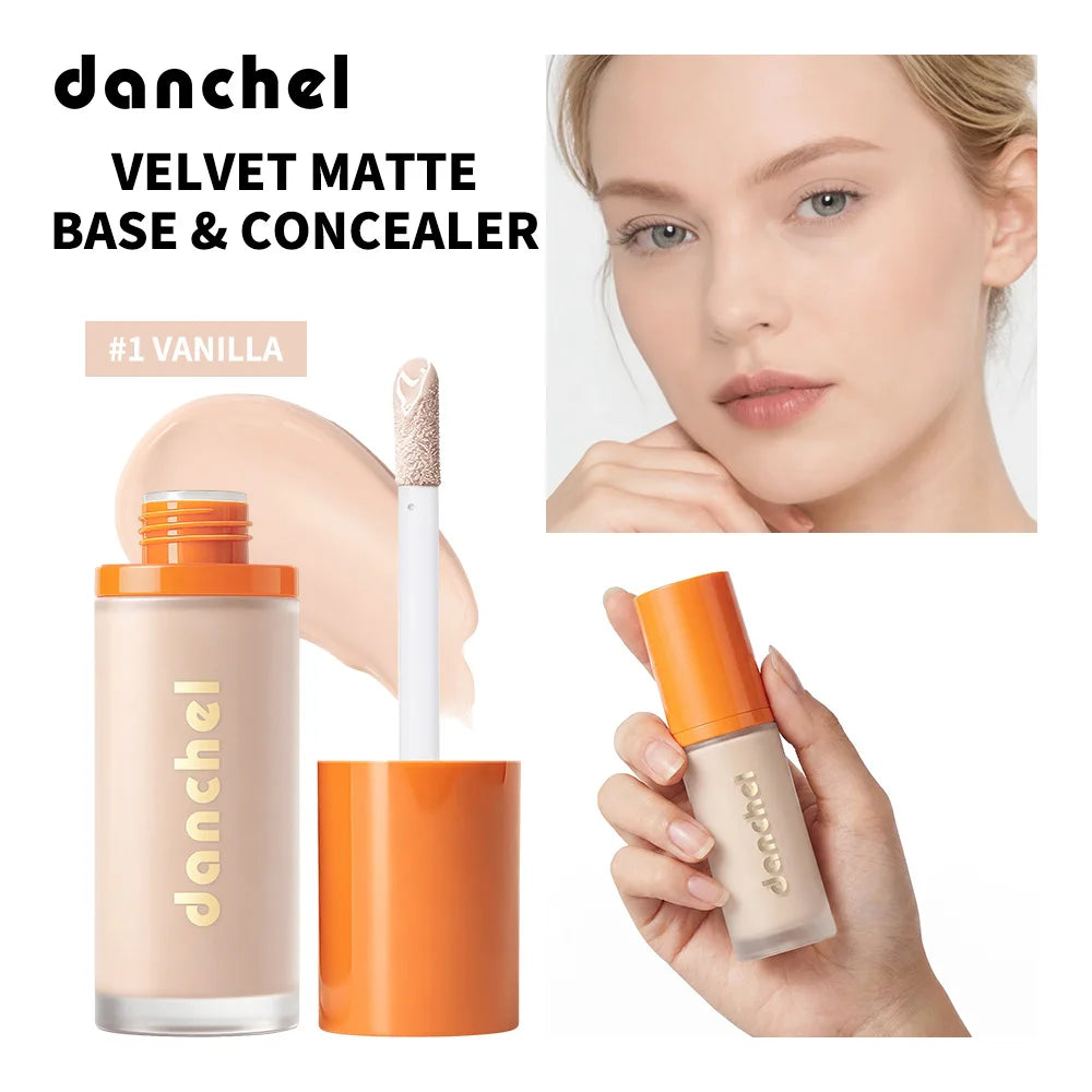 2 in1 Concealer & Foundation Long-lasting Hold Velvet Matte Finish High Coverage Oil Control Skincare Matte Concealer Foundation