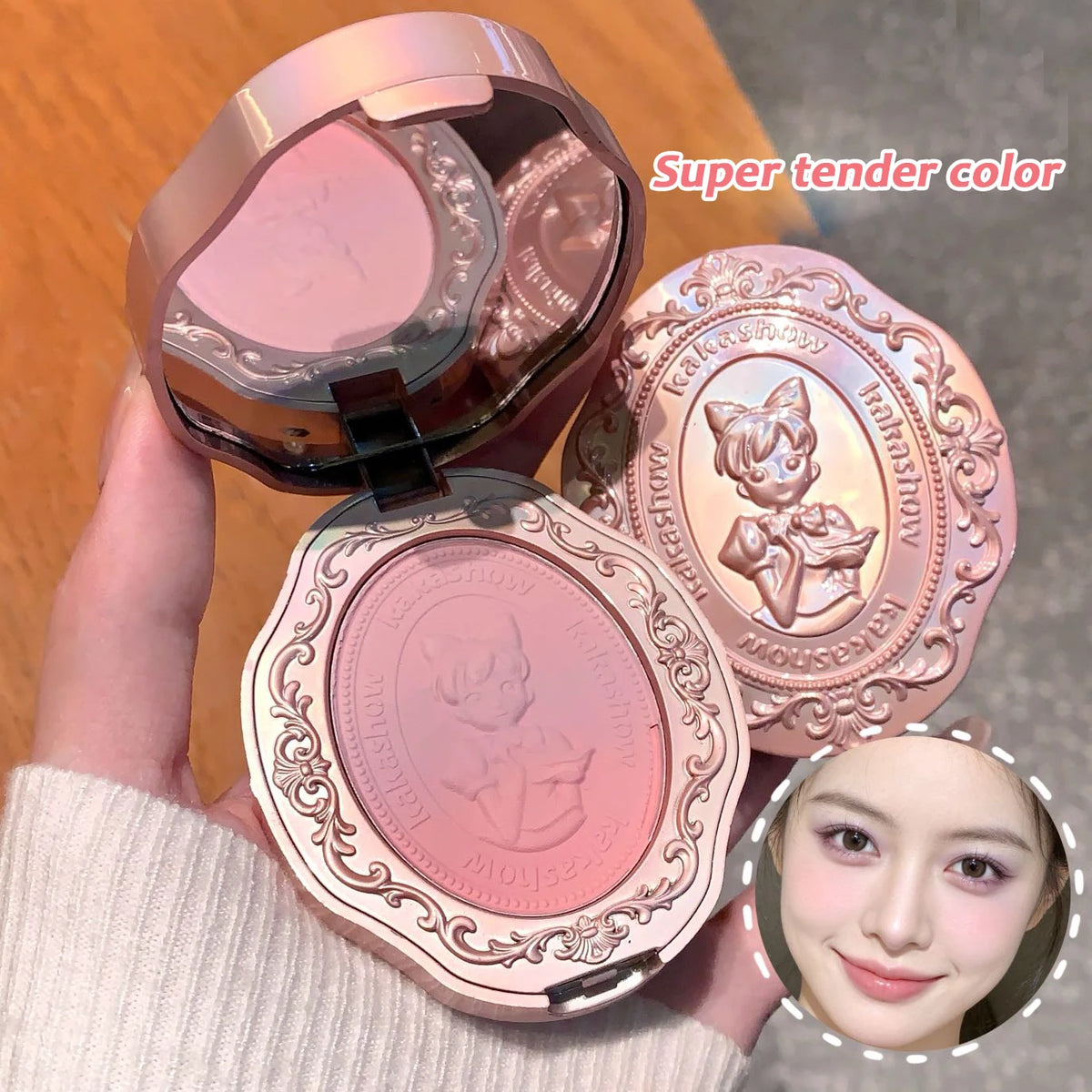 Kakashow Emboss Gradient Brightens Blusher Powder Cosmetics Silky Long Lasting Easy To Color Korean Style Blush Palette Makeup - AliExpress 66